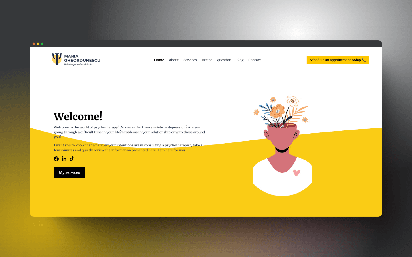 Maria Gherodunescu – Psychologist & Psychotherapist Website screenshot 1